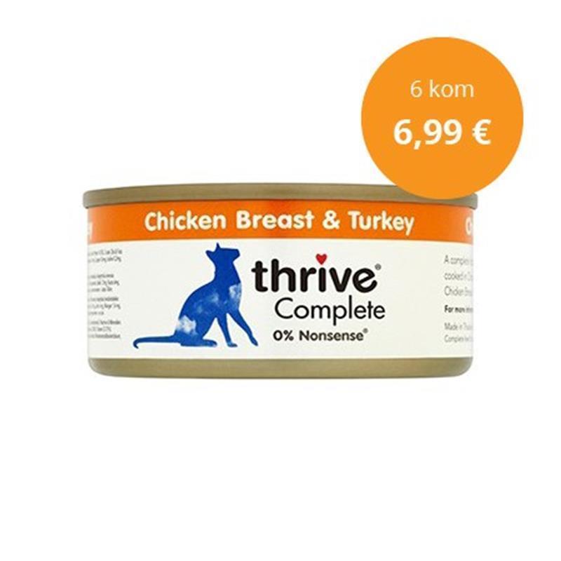 Thrive paket Complete piščanec in puran 6x75g